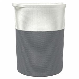 vidaXL S&auml;ilytyskori harmaa ja valkoinen &Oslash;49x65 cm puuvilla