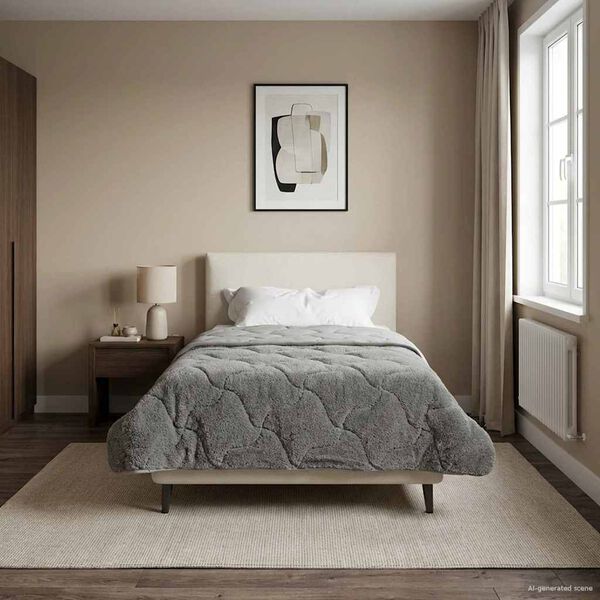 vidaXL Koko Vuoden Peitto Quiltottu Antrasiitti 140 x 220 cm