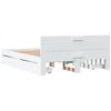vidaXL Sängynrunko päätylevyllä valkoinen 150x200 cm tekninen puu