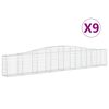 vidaXL Kaarevat kivikorit 9 kpl 400x30x60/80 cm galvanoitu rauta