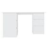 vidaXL Kulmapöytä valkoinen 145x100x76 cm tekninen puu