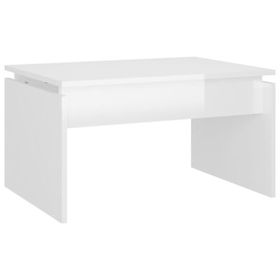 vidaXL Sohvapöytä korkeakiilto valkoinen 68x50x38 cm lastulevy
