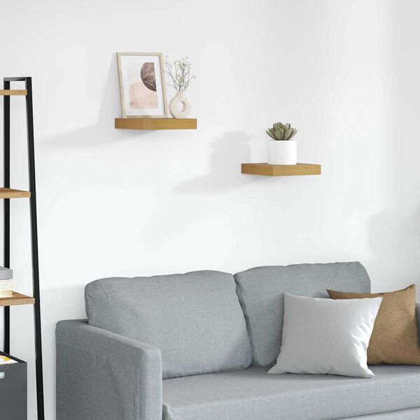 vidaXL Sein&auml;hylly 2 pcs Beige 23 x 23,5 x 4 cm Tekninen puu