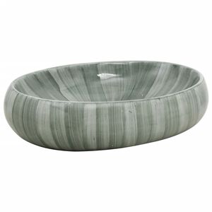 vidaXL Pesuallas ty&ouml;tasolle vihre&auml; ovaali 59x40x15 cm keraaminen