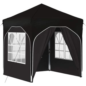 vidaXL Pop-up Juhlateltta 192 x 192 x 245 cm Musta