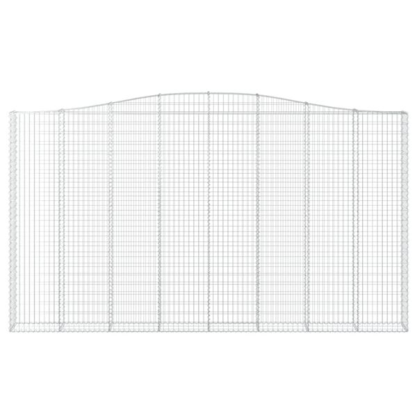 vidaXL Kaareva kivikori 400x30x220/240 cm galvanoitu rauta