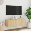 vidaXL TV-sein&auml;kaappi LED-valoilla Sonoma-tammi 100x35x31 cm