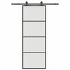 vidaXL Liukuovi asennustarvikkeilla musta 76x205 cm ESG lasi