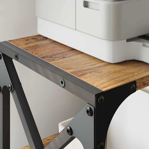 vidaXL Tulostinpidike Vanha Puu 44 x 26 x 31.5 cm Tekninen puu