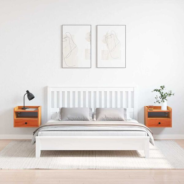 vidaXL Y&ouml;p&ouml;yt&auml; 2 pcs Vaha ruskea 38 x 36 x 29,5 cm T&auml;ysi m&auml;nty