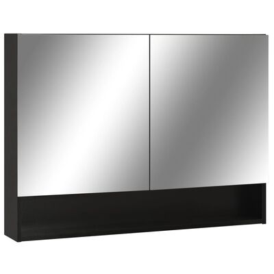 vidaXL LED kylpyhuoneen peilikaappi musta 80x15x60 cm MDF