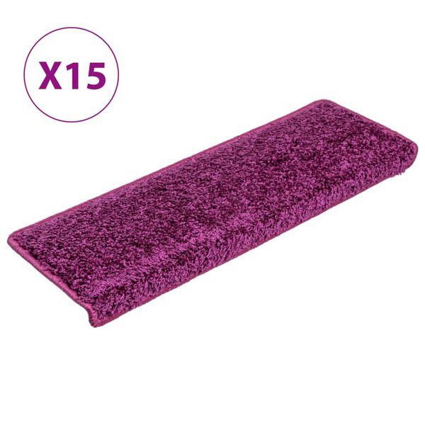 vidaXL Portaiden matot 15 kpl 65x21x4 cm violetti suorakaiteen muotoinen reuna