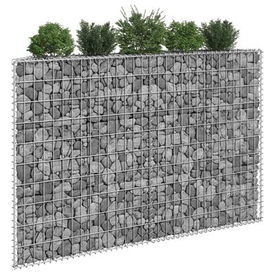 vidaXL Korotettu kivikori/kukkalaatikko galvanoitu teräs 150x20x100 cm