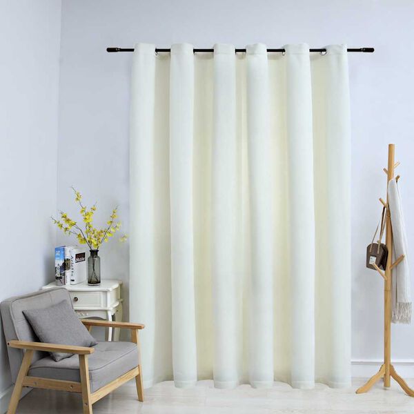 vidaXL Pimennysverho metallirenkailla sametti kerma 290x245 cm