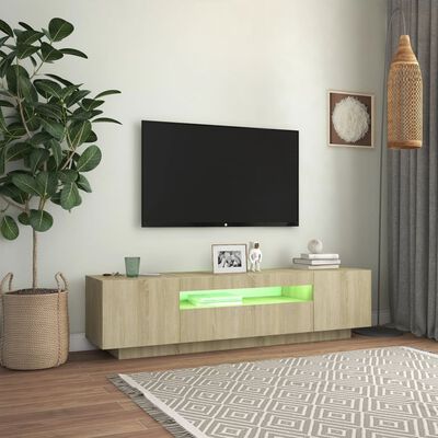 vidaXL TV-taso LED-valoilla Sonoma-tammi 160x35x40 cm