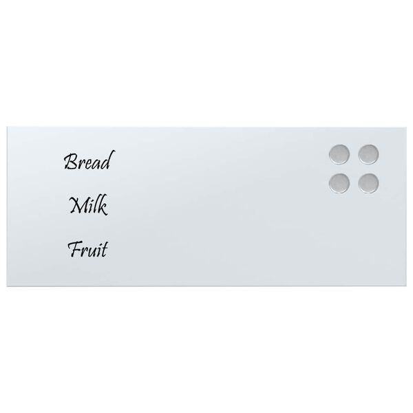 vidaXL Sein&auml;kiinnitteinen magneettitaulu valkoinen 50x20 cm lasi