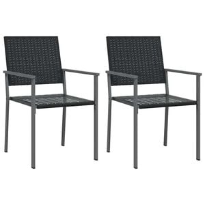 vidaXL Puutarhatuolit 2 kpl 54x62,5x89 cm musta polyrottinki