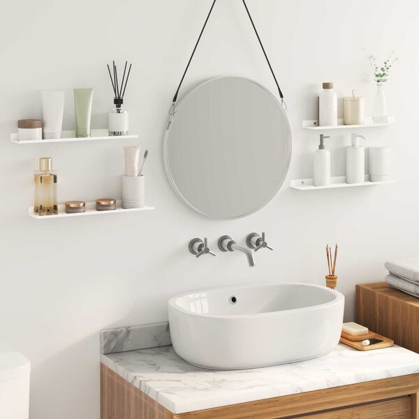 vidaXL Kelluva hylly 4 pcs Valkoinen 40 x 9 x 2,5 cm Ter&auml;s