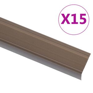 vidaXL Portaikon suojukset L-muotoiset 15 kpl alumiini 90 cm ruskea