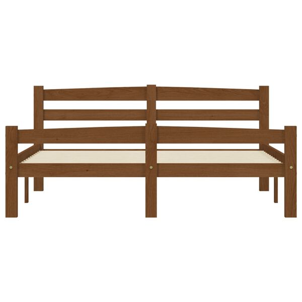 vidaXL Sängynrunko 2 vetolaatikolla hunajanrusk. täysi mänty 140x200cm