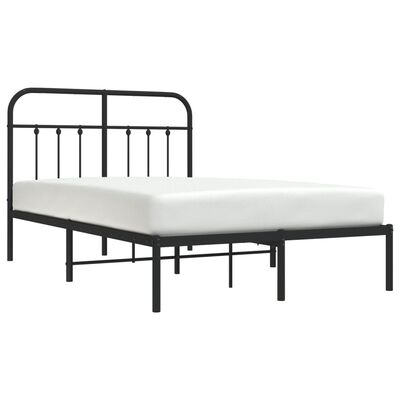 vidaXL Metallinen sängynrunko päädyllä musta 120x200 cm