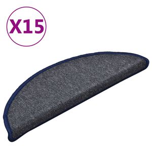 vidaXL Porrasmatot 15 kpl 56x17x3 cm tummanharmaa ja sininen puolipy&ouml;re&auml;