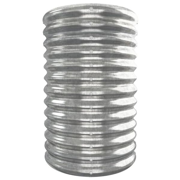 vidaXL Korotettu kukkalaatikko galvanoitu teräs 332x40x68 cm hopea