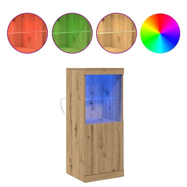 vidaXL LED-p&ouml;yt&auml;taso Artisan tammi 41 x 37 x 100 cm Tekninen puu