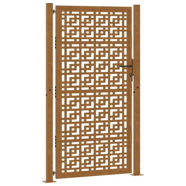 vidaXL Puutarhan portti 100x200 cm s&auml;&auml;nkest&auml;v&auml; ter&auml;s ristikuvio