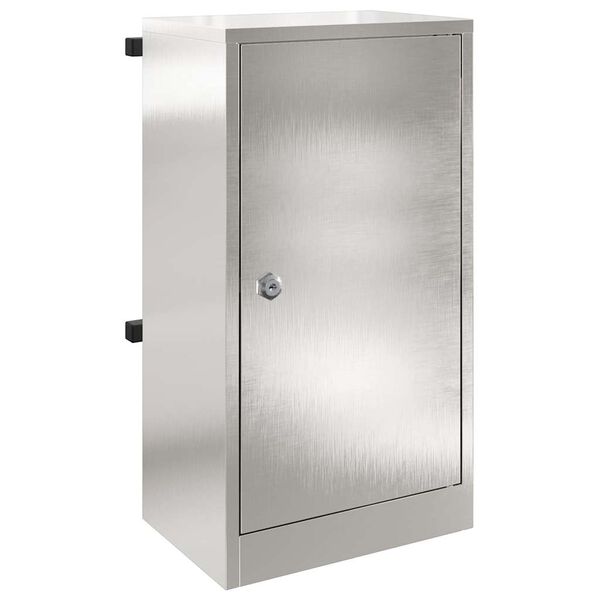 vidaXL Postilaatikko Musta 30 x 23 x 55 cm Ruostumaton teräs