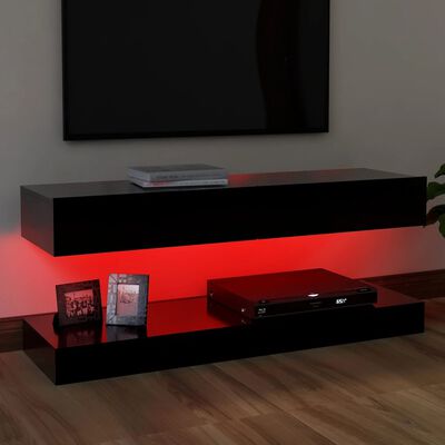 vidaXL TV-taso LED-valoilla musta 120x35 cm