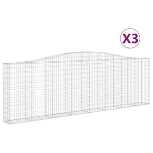 vidaXL Kaarevat kivikorit 3 kpl 400x30x120/140 cm galvanoitu rauta