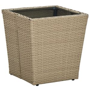 vidaXL Teep&ouml;yt&auml; beige 41,5x41,5x44 cm polyrottinki ja karkaistu lasi