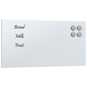 vidaXL Sein&auml;kiinnitteinen magneettitaulu valkoinen 40x20 cm lasi