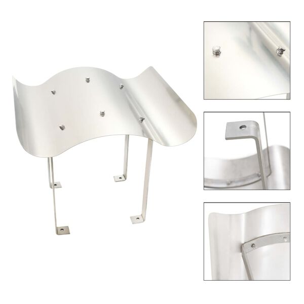 vidaXL Piipunhattu ruostumaton ter&auml;s 40 x 40 x 36 cm