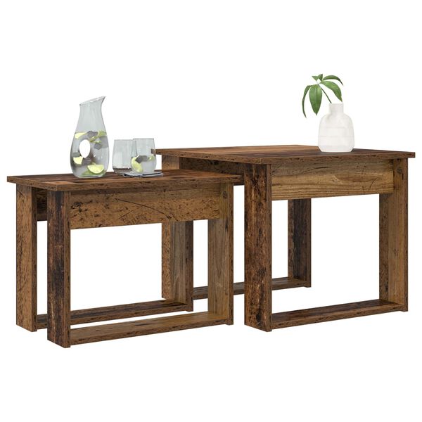 vidaXL Kahvip&ouml;yt&auml;setti 2 pcs Vanha puu Tekninen puu