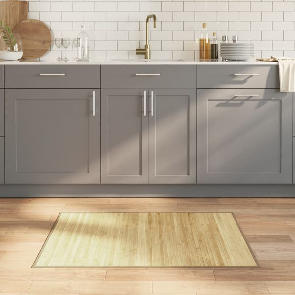 vidaXL Matto suorakaide vaalea luonnollinen 70x100 cm bambu