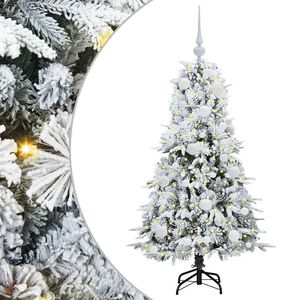 vidaXL Salkomallinen tekoinen joulukuusi Valkoinen 120 cm PE ja PVC
