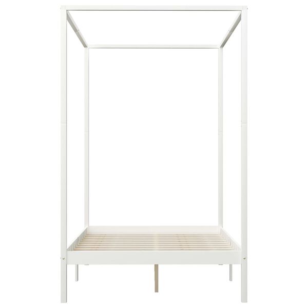 vidaXL Pylvässänky 2 vetolaatikolla valkoinen täysi mänty 140x200 cm