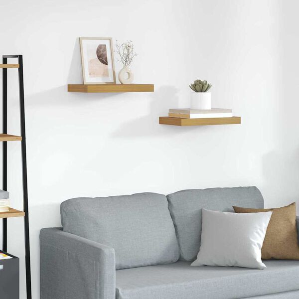 vidaXL Sein&auml;hylly 2 pcs Beige 40 x 23,5 x 4 cm Tekninen puu