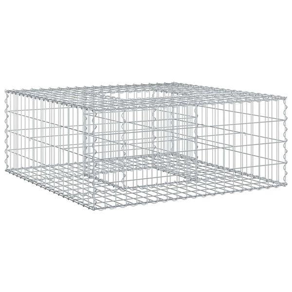 vidaXL Gabion Kohotettu Peti Hopea 100 x 100 x 40 cm Galvanoitu ter&auml;s