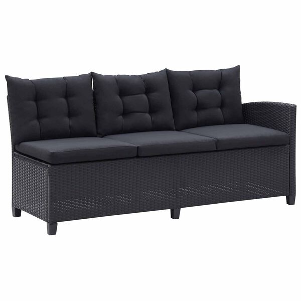 vidaXL Ulkokalusteet Musta polyrottinki