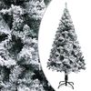 vidaXL Kapea tekojoulukuusi lumihuurteella vihre&auml; 150 cm PVC