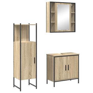vidaXL Kylpyhuonekalustesetti 3 kpl Ruskea 60 x 30 x 60 cm