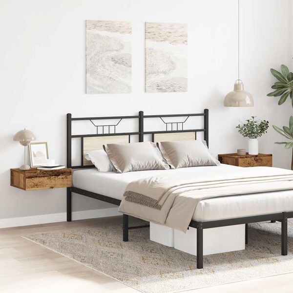 vidaXL Kelluvat y&ouml;p&ouml;yd&auml;t 2 kpl Vanha Puu 40x32x15 cm lastulevy