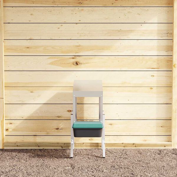 vidaXL Kanan pes&auml;laatikko 2 lokeroa jaloilla galvanoitu ter&auml;s