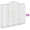 vidaXL Kaarevat kivikorit 4 kpl 200x30x160/180 cm galvanoitu rauta
