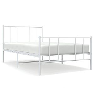 vidaXL Metallinen s&auml;ngynrunko p&auml;&auml;dyill&auml; valkoinen 75x190 cm