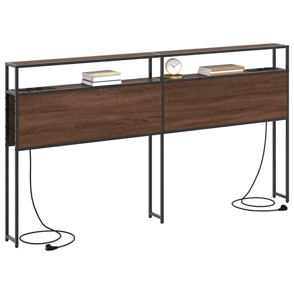 vidaXL S&auml;ilytysp&auml;&auml;ty hyllyll&auml; Ruskea tammi 200 cm Tekninen puu