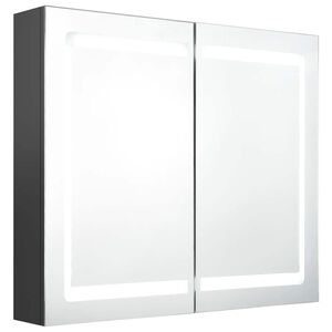 vidaXL LED kylpyhuoneen peilikaappi harmaa 80x12x68 cm